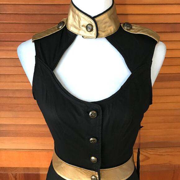 Vintage Lip Service Goth Punk Steampunk Military Cosplay Garter Tunic Dress - Picture 2 of 13